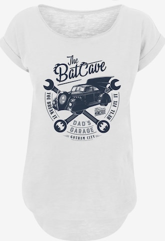 F4NT4STIC Shirt 'DC Comic Batman Dad's Garage' in Wit: voorkant