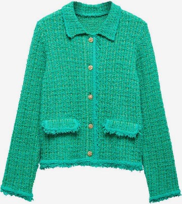 MANGO Knit Cardigan 'COCODRIL' in Green: front