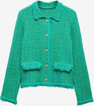 MANGO Knit Cardigan 'COCODRIL' in Green: front