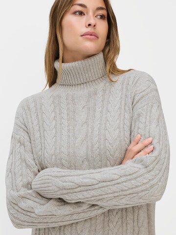 CAMEL ACTIVE Strickkleid mit Zopfstrickmuster in Grau