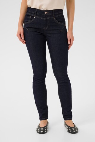 Coupe slim Jean 'Amalie' Cream en bleu : devant