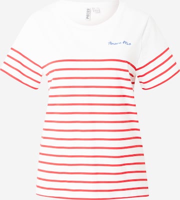 PIECES Tričko 'PCAMIA' – bílá: přední strana