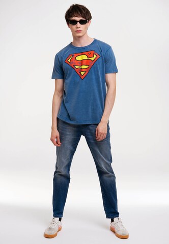 LOGOSHIRT Shirt 'Superman' in Blue