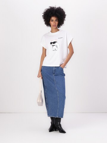 Tricou 'IKON AQUARELLE C' de la Karl Lagerfeld pe alb