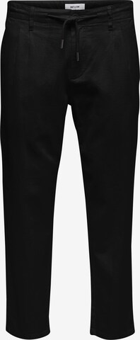 Pantalon à pince 'Leo' Only & Sons en noir : devant