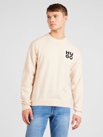 Pull-over 'San Cassio' HUGO Red en beige : devant