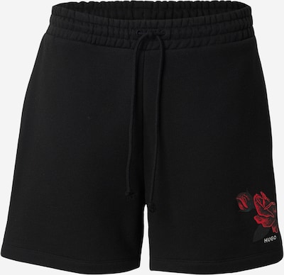 HUGO Housut 'Dagety' värissä tummanpunainen / musta / valkoinen, Tuotenäkymä