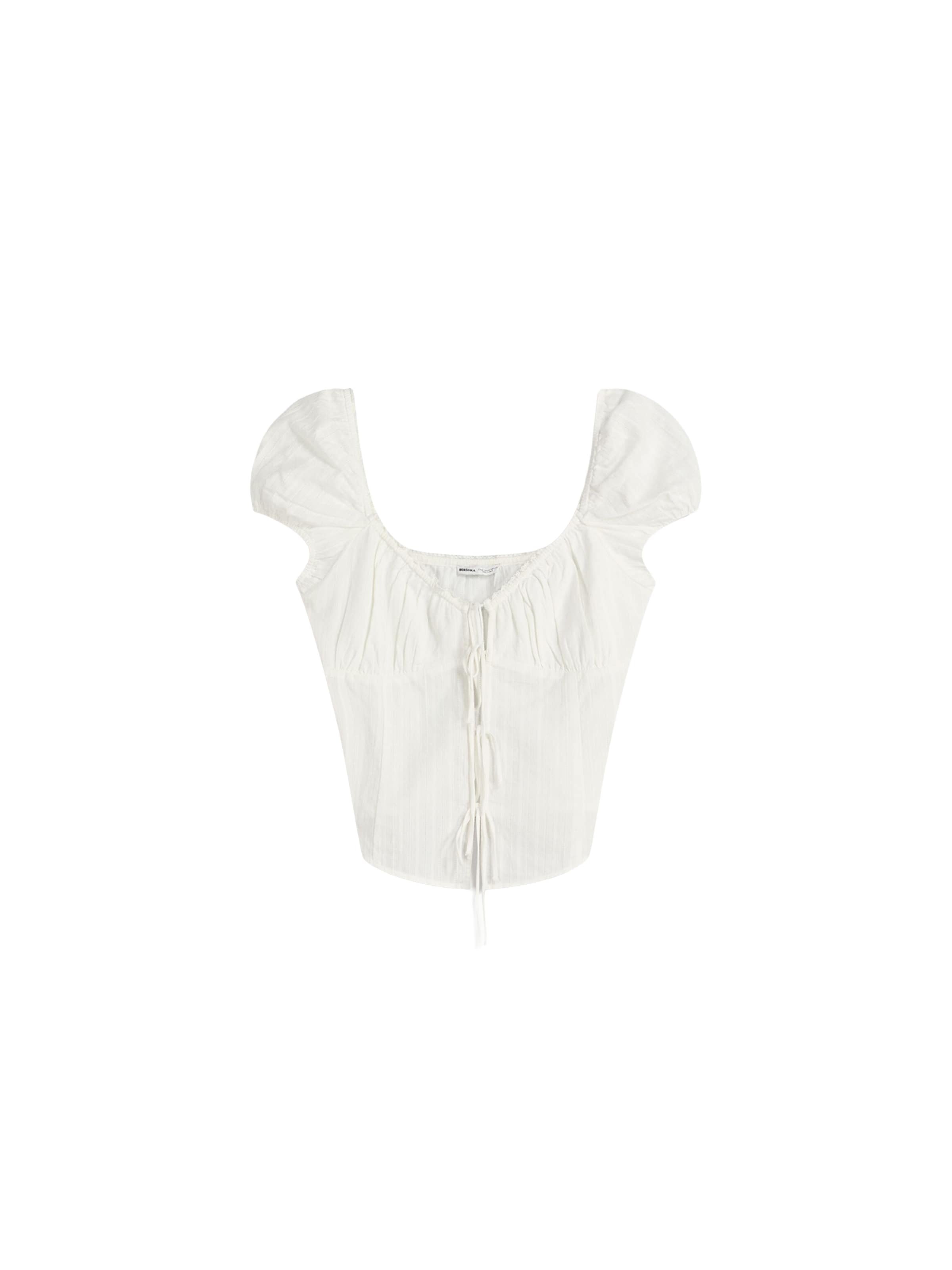 Bershka Blúzka - Biela: predná strana