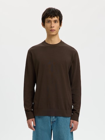 Pull-over SELECTED en marron : devant