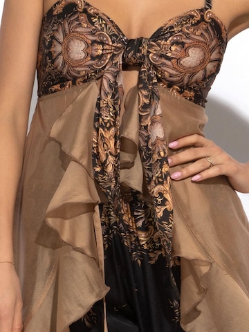 Tunique 'GOLDEN STRIPES' JIORO en marron