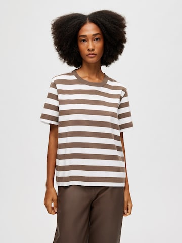 SELECTED FEMME T-shirt i brun: framsida