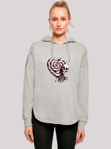 Sweat-shirt 'Süße Süßigkeiten Herzform Liebe' F4NT4STIC en gris : devant