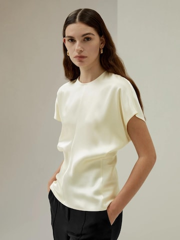 Lilysilk Blouse 'Seidentop mit kurzen Fledermausärmeln' in Wit