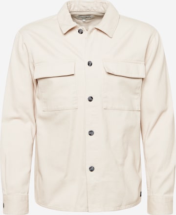 TOM TAILOR DENIM Button Up Shirt in Beige: front