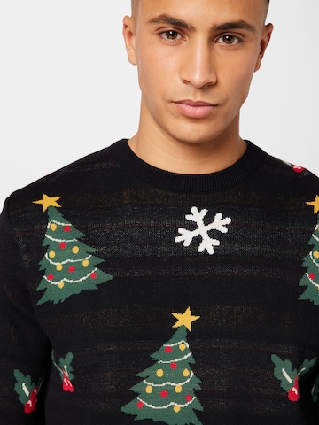 Coupe regular Pull-over 'Christmas' Kronstadt en noir