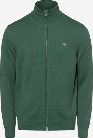 GANT Gebreid vest in Groen: voorkant