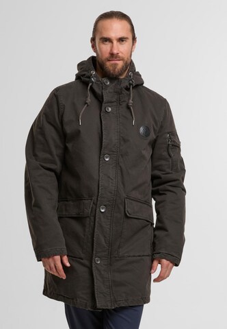 INDICODE JEANS Přechodová parka 'Idahoe' – hnědá: přední strana