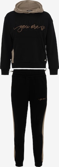 Tom Barron Trainingsanzug in XS in taupe / schwarz, Produktansicht
