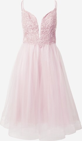 Robe de cocktail Laona en rose : devant