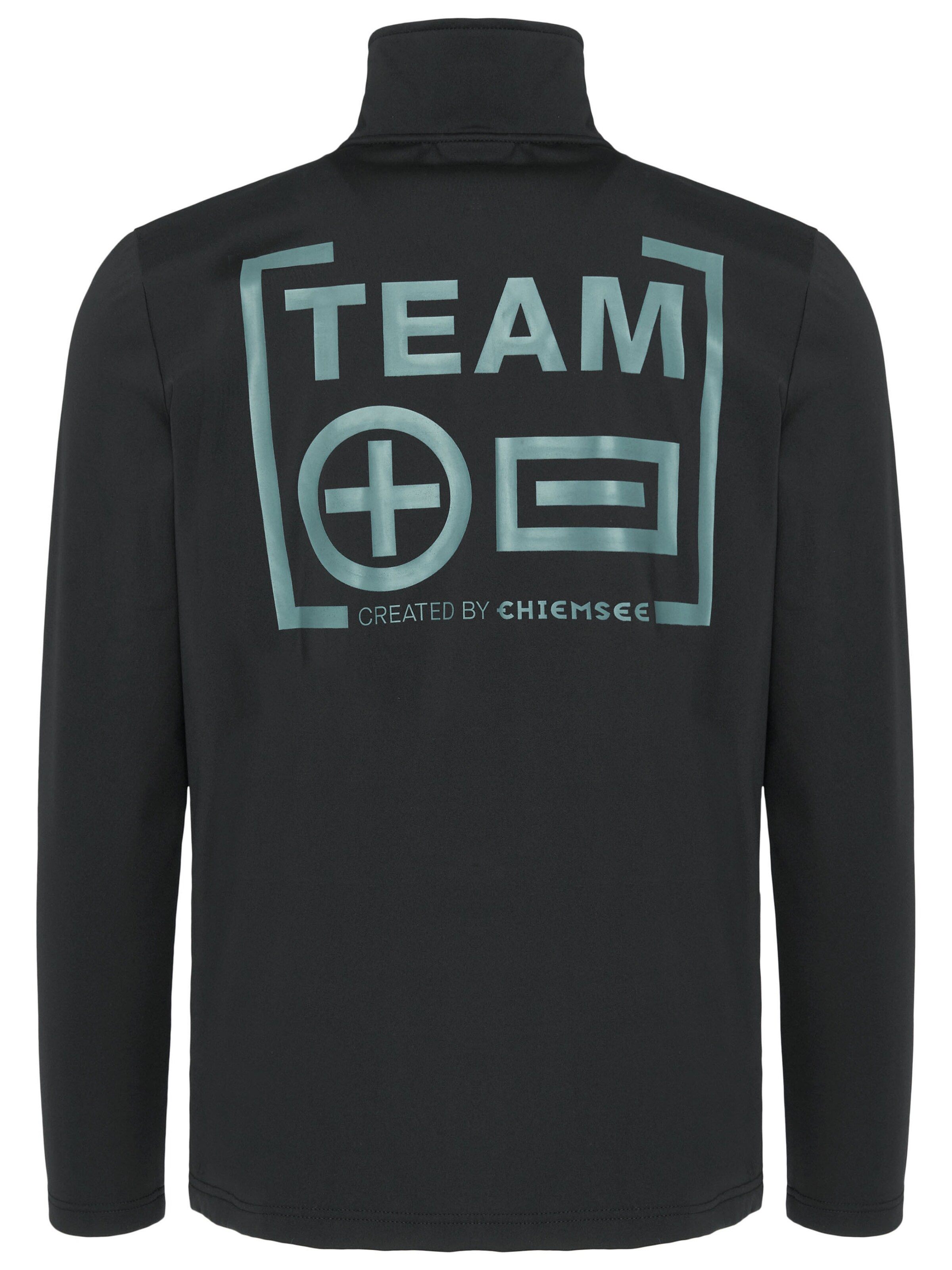 CHIEMSEE Fleece Jacket ' mit großem PlusMinus Print ' in Black