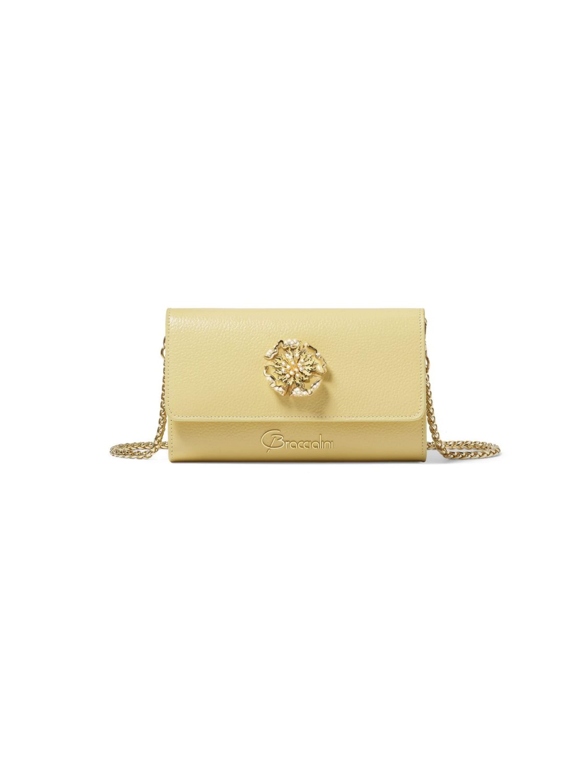 Braccialini - Bolso de noche 'Lady Wallet' en amarillo: frente