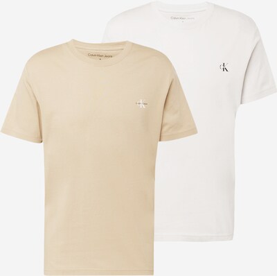 Calvin Klein Jeans Koszulka w kolorze piaskowy / białym, Podgląd produktu