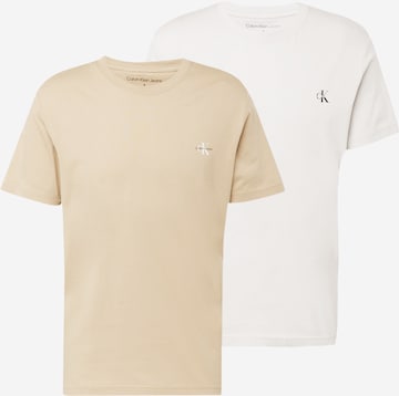 T-Shirt Calvin Klein Jeans en beige : devant