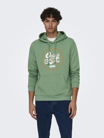 Felpa 'ONSLenny' di Only & Sons in verde: frontale