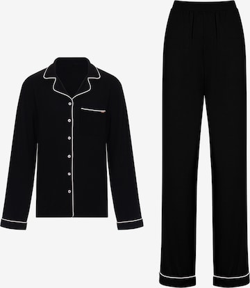 DorinaPidžama - crna boja: prednji dio