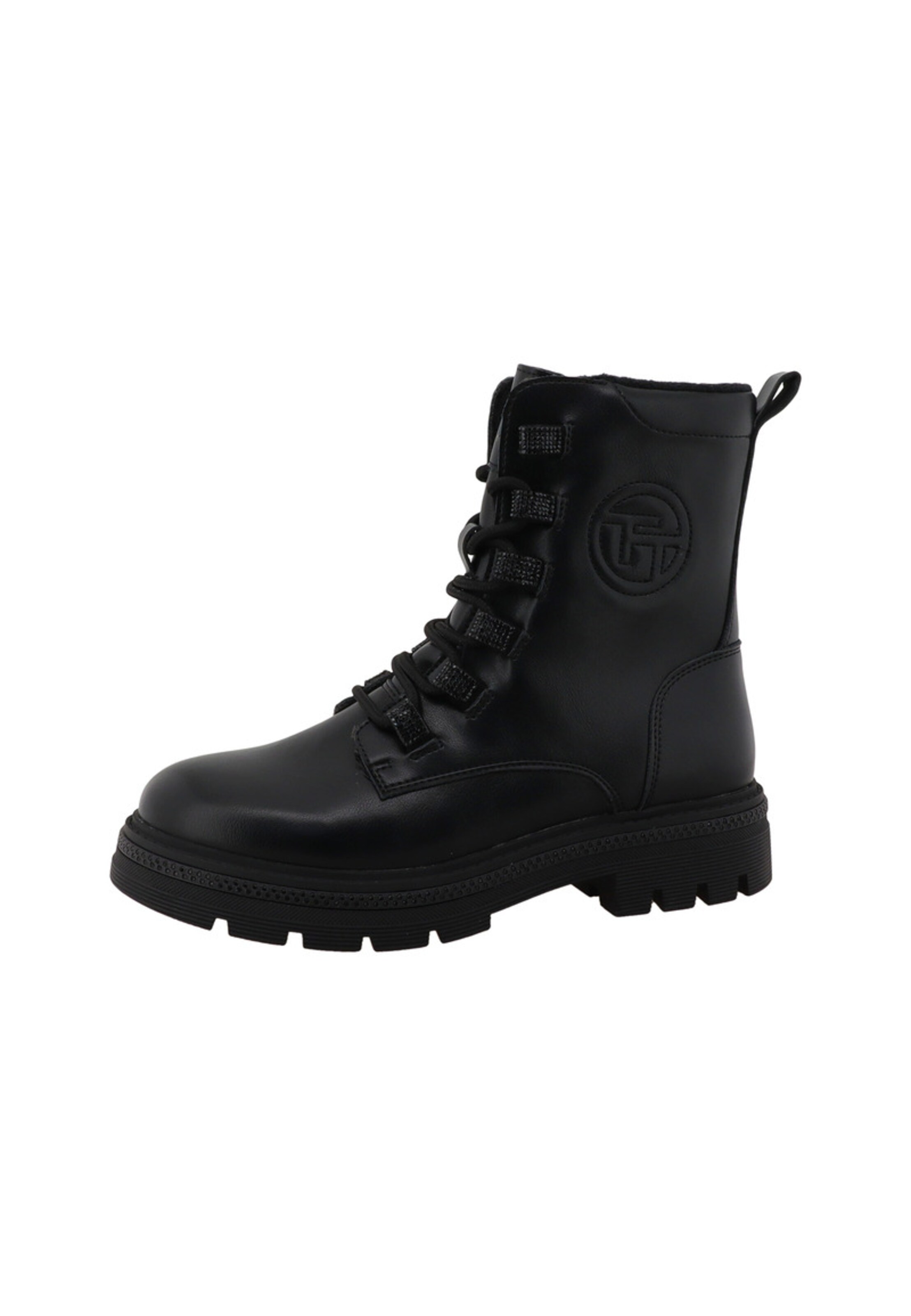 TOM TAILOR Schnürstiefelette in Schwarz: Vorderseite