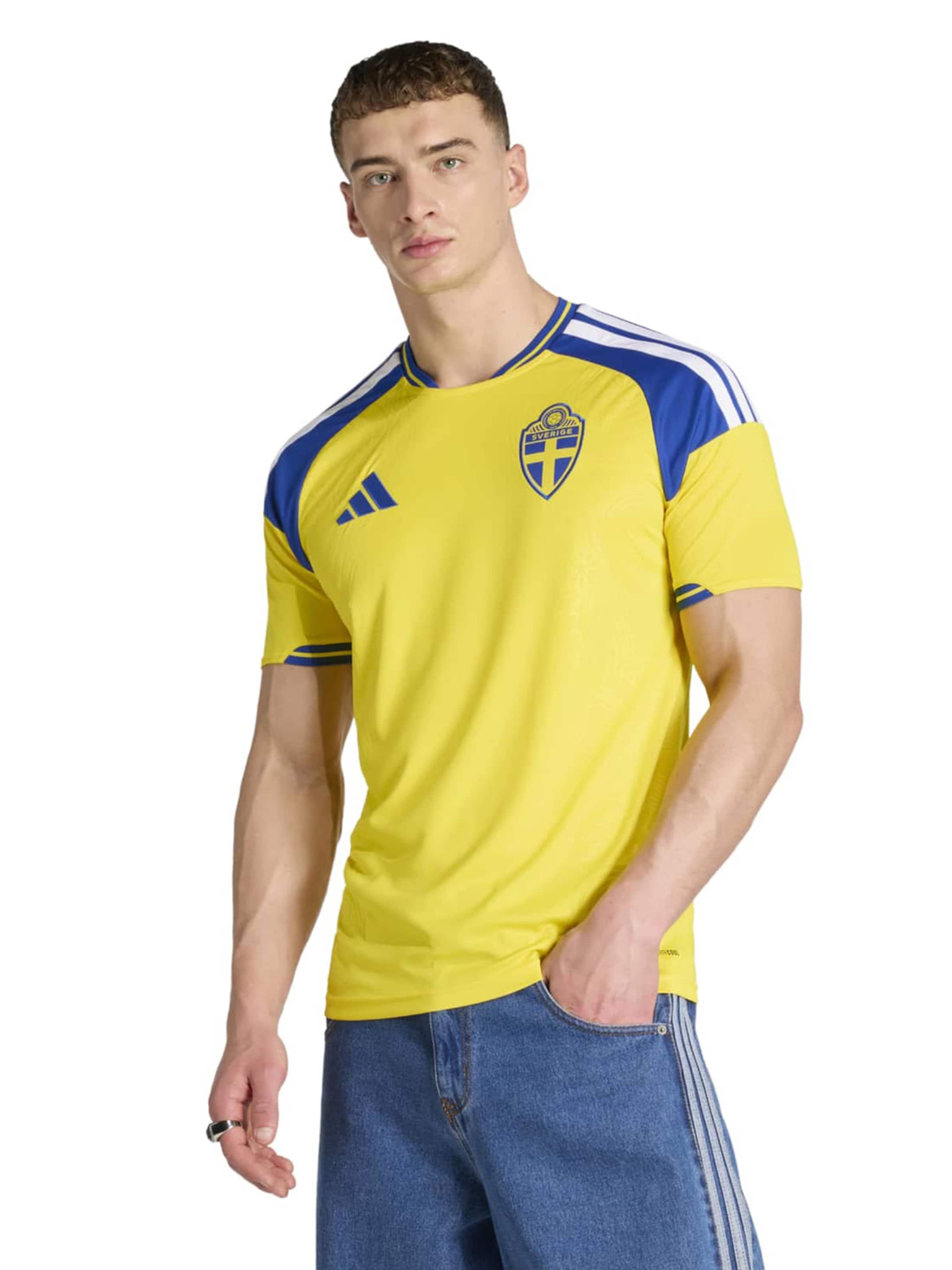 ADIDAS PERFORMANCE Αθλητική φανέλα 'Sweden 26 Home' σε κίτρινο: μπροστά