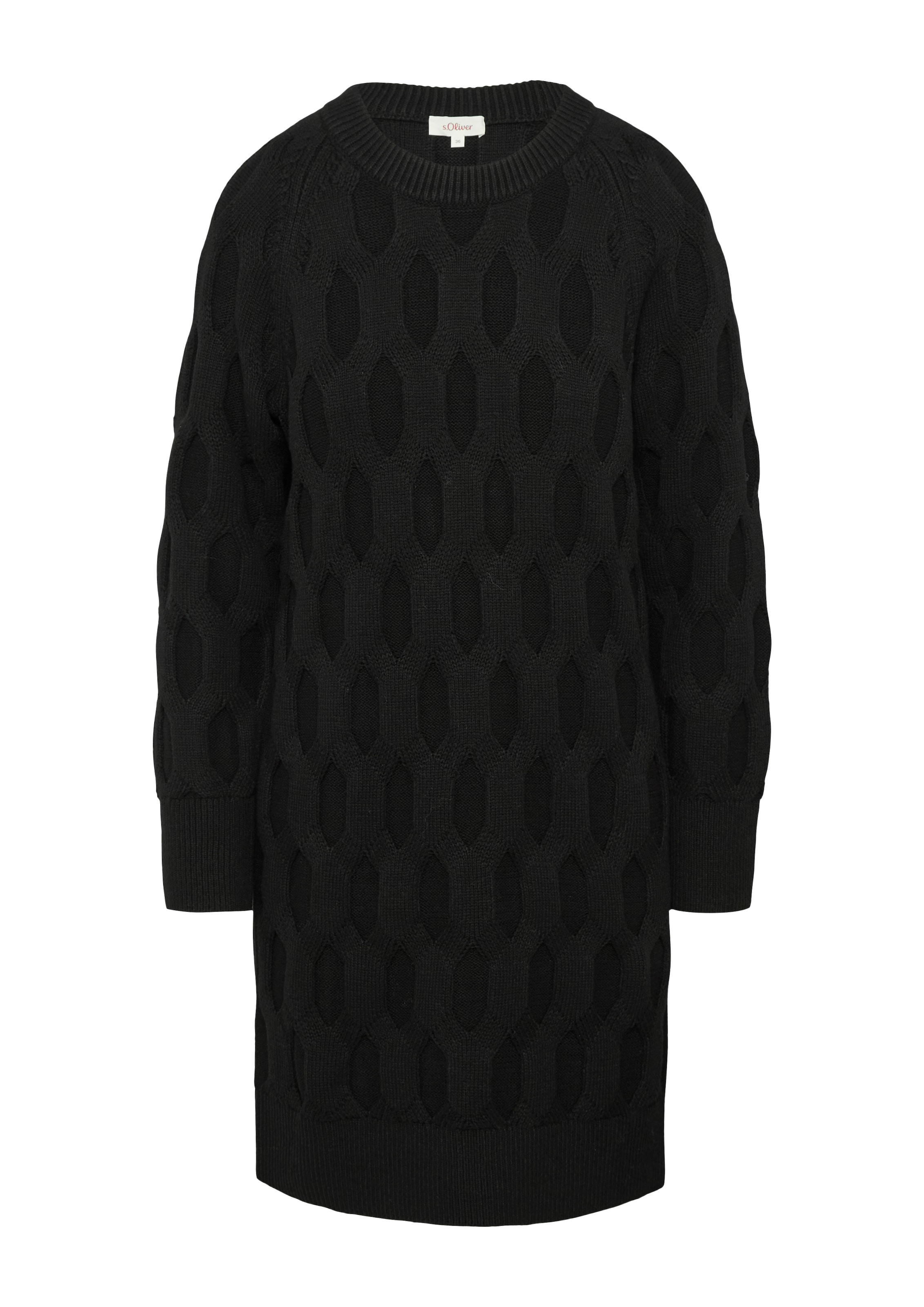 s.Oliver Strickkleid in Schwarz: Vorderseite