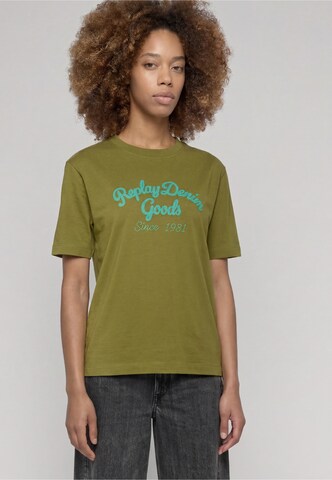 REPLAY - Camiseta en verde: frente