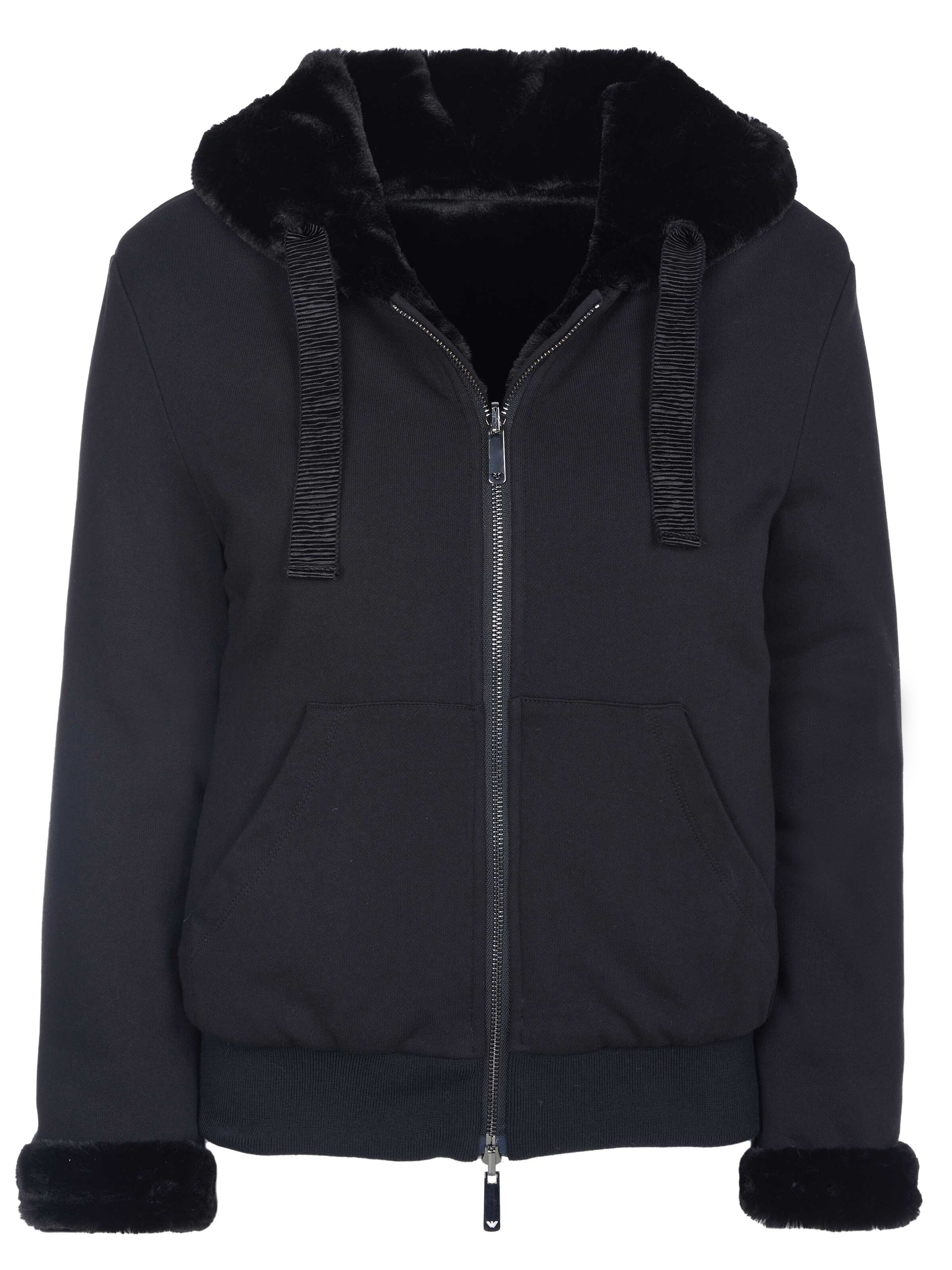 ARMANI Sweatjacke‌‌‌‌‌‌‌ in Schwarz: Vorderseite