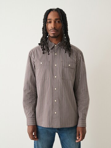 Next Regular fit Button Up Shirt in Brown: front