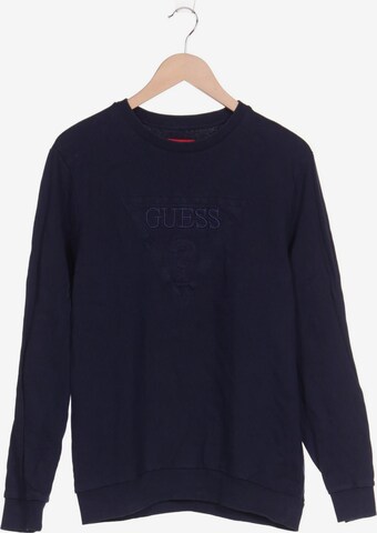 GUESS Sweatshirt & Zip-Up Hoodie in M-L in Blue: front