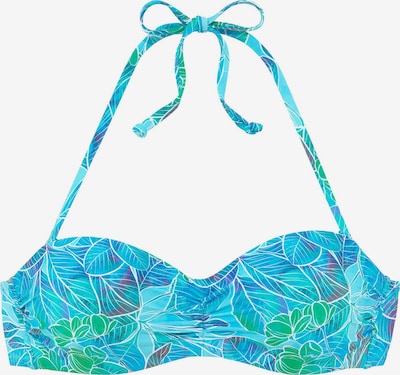 Bikinio viršutinė dalis iš SUNSEEKER, spalva – tamsiai mėlyna jūros spalva / azuro spalva / žalia / balta, Prekių apžvalga