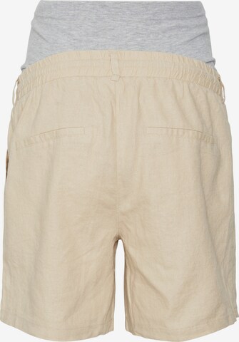 MAMALICIOUS - Loosefit Pantalón en beige