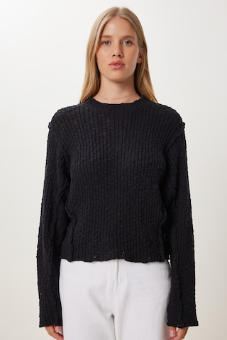 Happiness İstanbul Pullover in Schwarz: Vorderseite