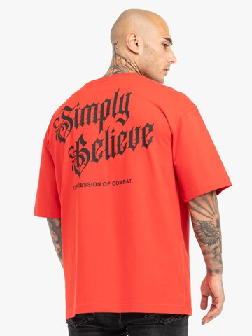 Tapout Μπλουζάκι 'SIMPLY BELIEVE' σε κόκκινο