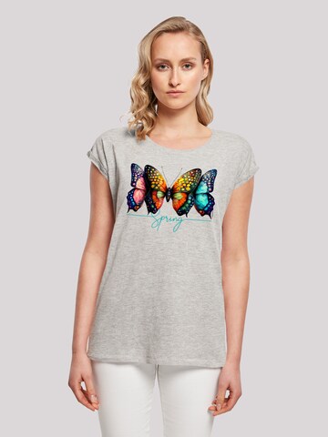 T-shirt 'Schmetterling Illusion' F4NT4STIC en gris : devant