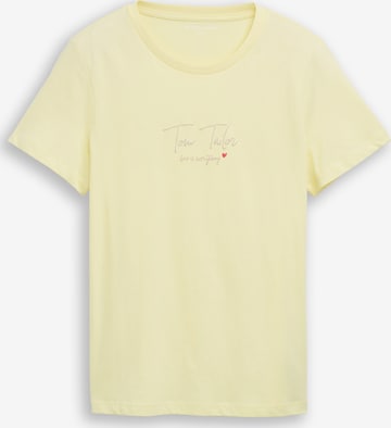 Tricou de la TOM TAILOR pe galben: față