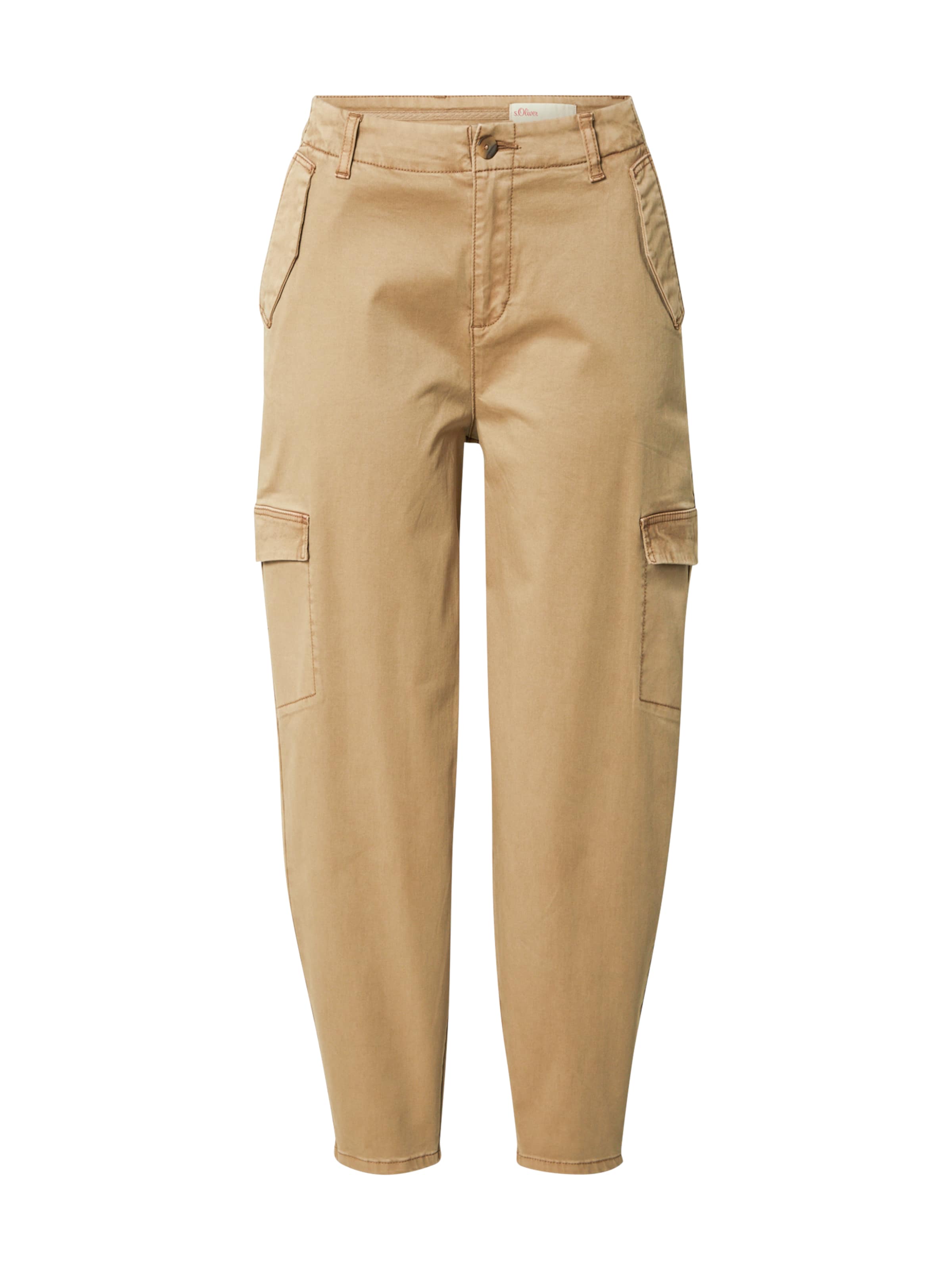 s.Oliver Tapered Cargobroek in Bruin: voorkant