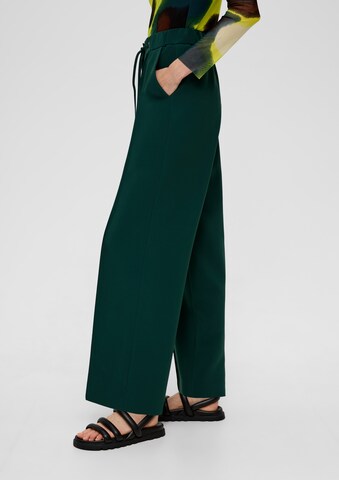 Wide Leg Pantalon s.Oliver BLACK LABEL en vert