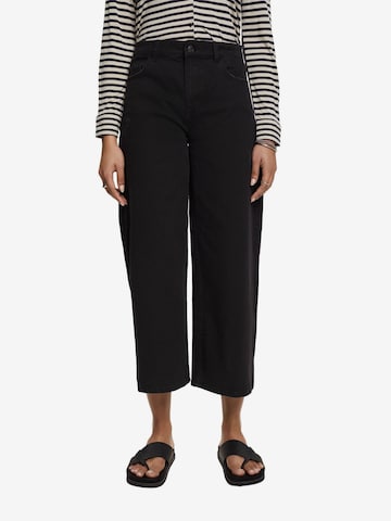 Wide Leg Pantalon ESPRIT en noir : devant