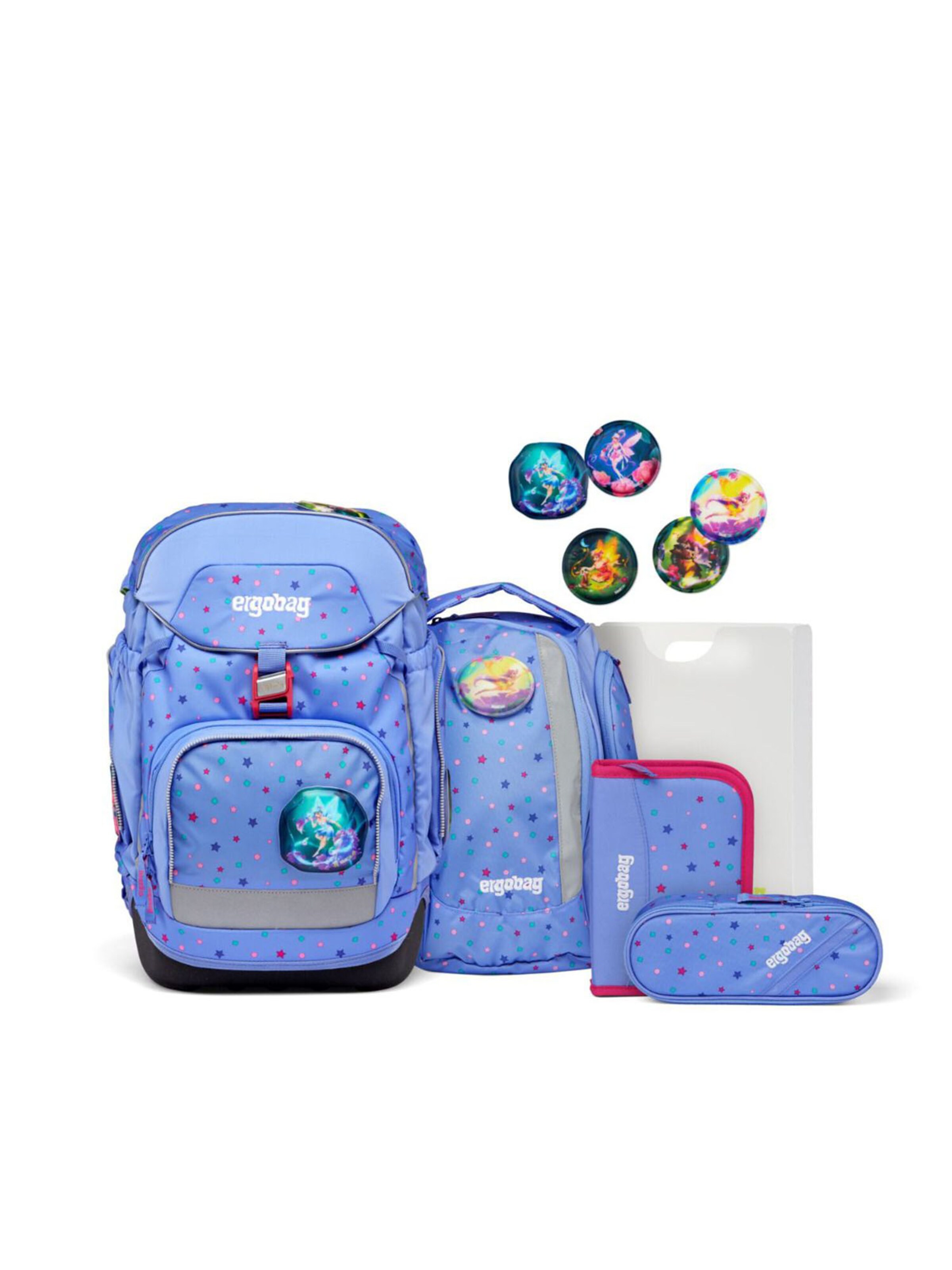 ergobag Rucksack 'Set 6tlg'‌‌‌‌‌‌‌‌‌‌ in Blau: Vorderseite