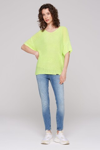 Soccx Kurzarm-Pullover aus Effektgarn in Gelb