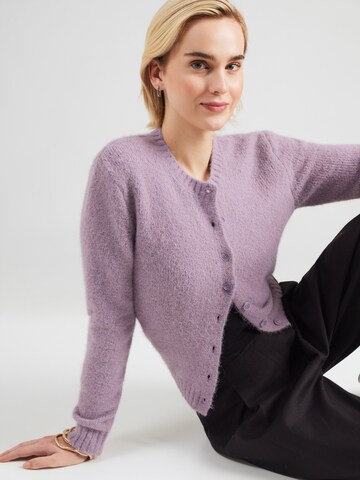 Monki Knit cardigan in Purple: front