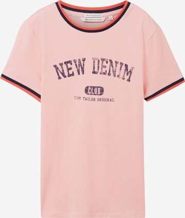 T-shirt TOM TAILOR DENIM en rose : devant