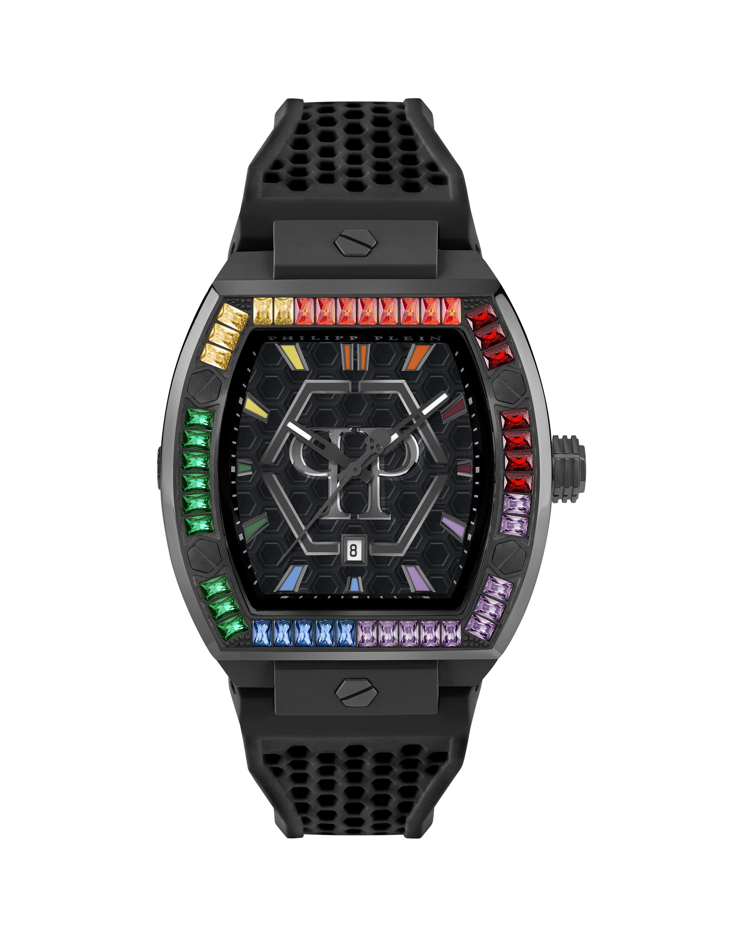 Philipp Plein Uhr ' Hexagon ' in Schwarz: Vorderseite